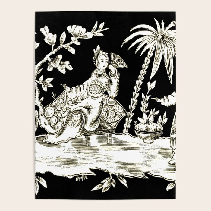 Black & White Chinoiserie Poster Gallery Image 1