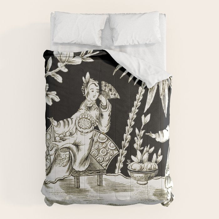 Black & White Chinoiserie Comforter Gallery Image 6
