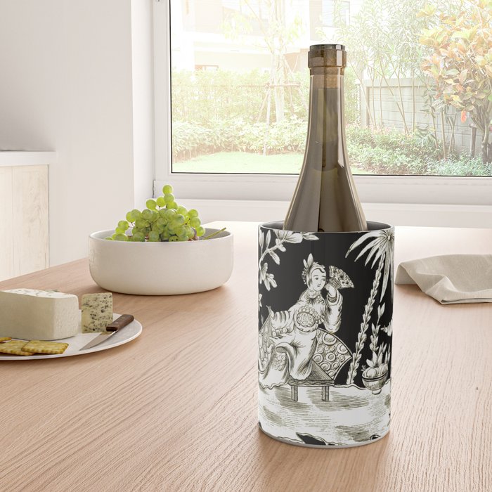 Black & White Chinoiserie Wine Chiller Gallery Image 4
