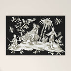Black & White Chinoiserie Welcome Mat Gallery Image 1