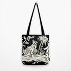 Black & White Chinoiserie Tote Bag Gallery Image 2