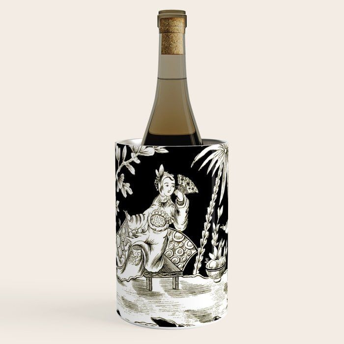 Black & White Chinoiserie Wine Chiller Gallery Image 1