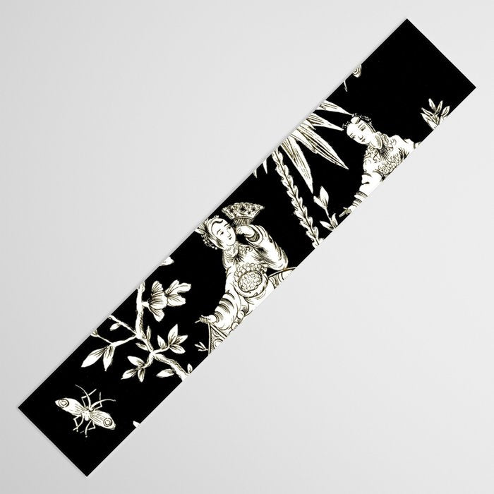 Black & White Chinoiserie Table Runner Gallery Image 3