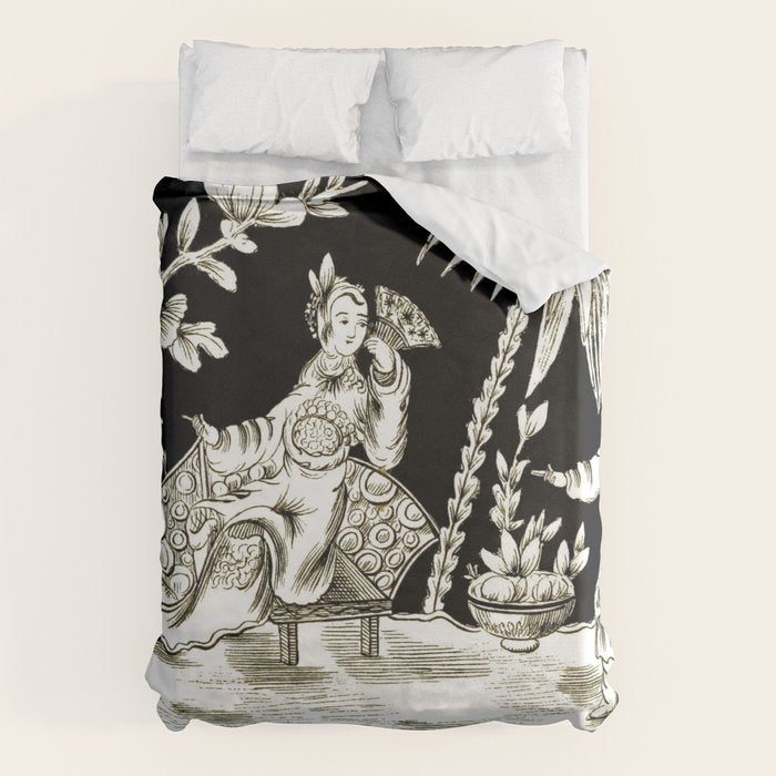 Black & White Chinoiserie Duvet Cover Gallery Image 6