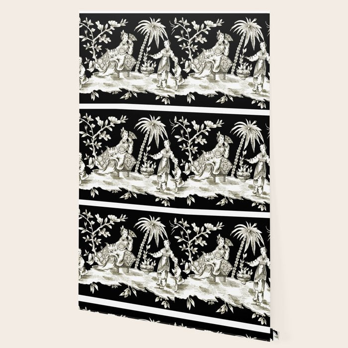 Black & White Chinoiserie Wallpaper Gallery Image 2