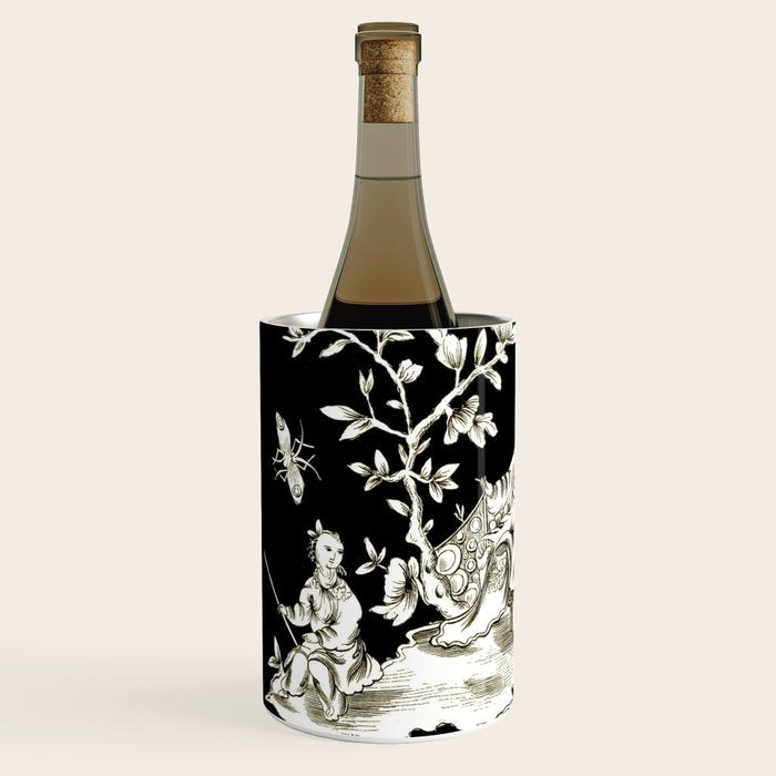 Black & White Chinoiserie Wine Chiller Gallery Image 2