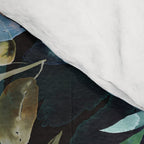 Midnight garden foliage Watercolor Leaves Dark Romantic botanical Jewel tones Comforter Gallery Image 4