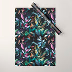 Midnight garden foliage Watercolor Leaves Dark Romantic botanical Jewel tones Wrapping Paper Gallery Image 1