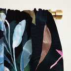Midnight garden foliage Watercolor Leaves Dark Romantic botanical Jewel tones Window Curtain Gallery Image 2