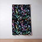 Midnight garden foliage Watercolor Leaves Dark Romantic botanical Jewel tones Window Curtain Gallery Image 3