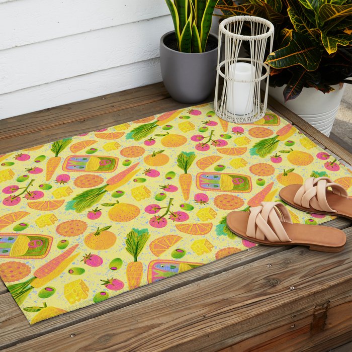 Kitchen Snacks & Apps in Butter Yellow Outdoor Rug Gallery Image 2