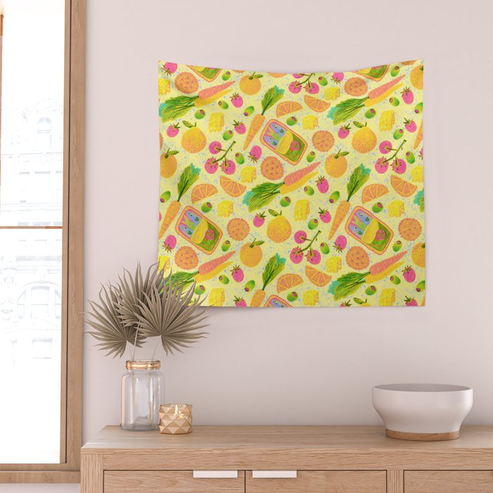 Kitchen Snacks & Apps in Butter Yellow Wall Tapestry Gallery Image 2