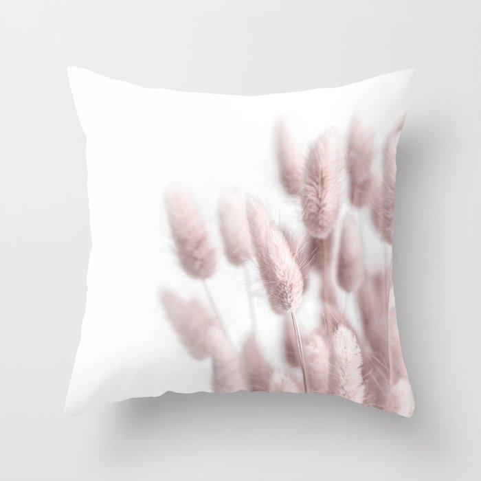 Pink Bunny Tails Throw Pillow Gallery Image 1