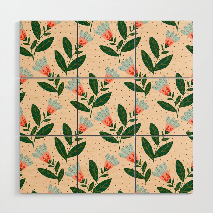 Whimsical Spring Floral  Wood Wall Art Gallery Image 1