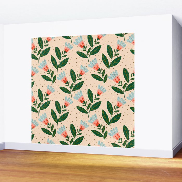 Whimsical Spring Floral  Wall Mural Gallery Image 2