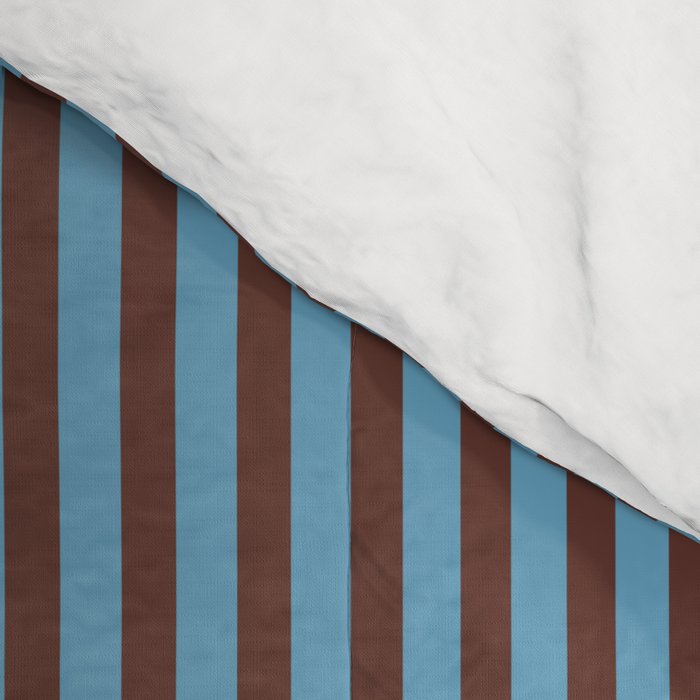 Narrow Stripes Vertical Pattern in Eclectic Brown and Blue Comforter Gallery Image 4