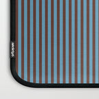 Narrow Stripes Vertical Pattern in Eclectic Brown and Blue Laptop Sleeve Gallery Image 3