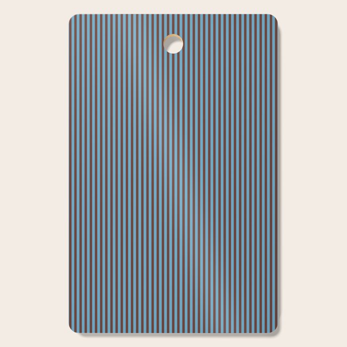 Narrow Stripes Vertical Pattern in Eclectic Brown and Blue Cutting Board Gallery Image 1