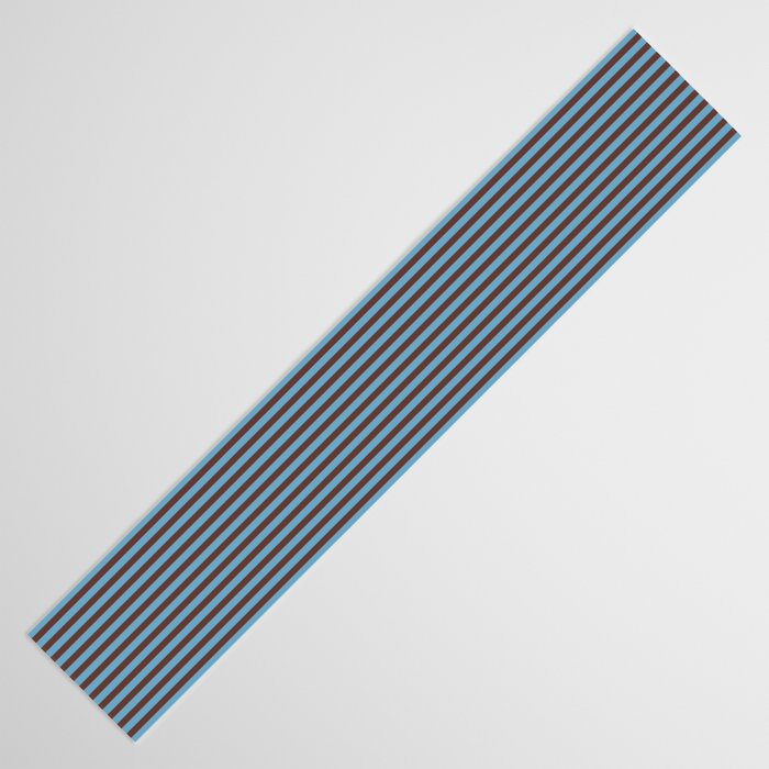 Narrow Stripes Vertical Pattern in Eclectic Brown and Blue Table Runner Gallery Image 3