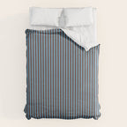 Narrow Stripes Vertical Pattern in Eclectic Brown and Blue Duvet Cover Gallery Image 6