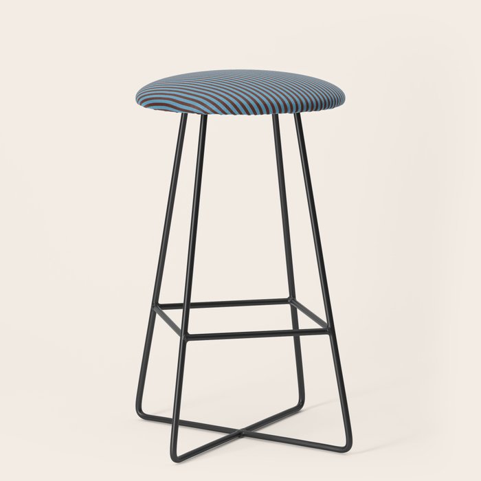 Narrow Stripes Vertical Pattern in Eclectic Brown and Blue Stool Gallery Image 1