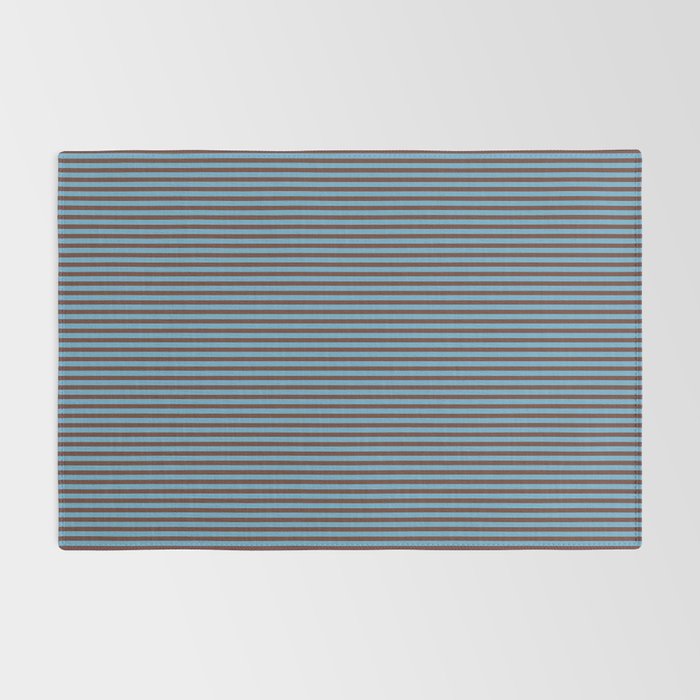 Narrow Stripes Vertical Pattern in Eclectic Brown and Blue Rug Gallery Image 2