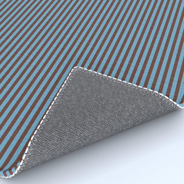 Narrow Stripes Vertical Pattern in Eclectic Brown and Blue Rug Gallery Image 4