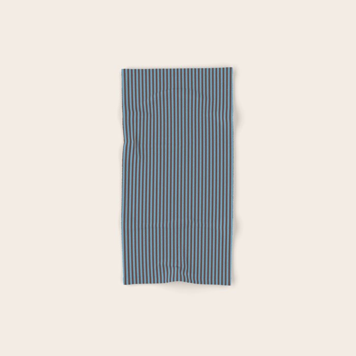 Narrow Stripes Vertical Pattern in Eclectic Brown and Blue Bath Towel Gallery Image 1