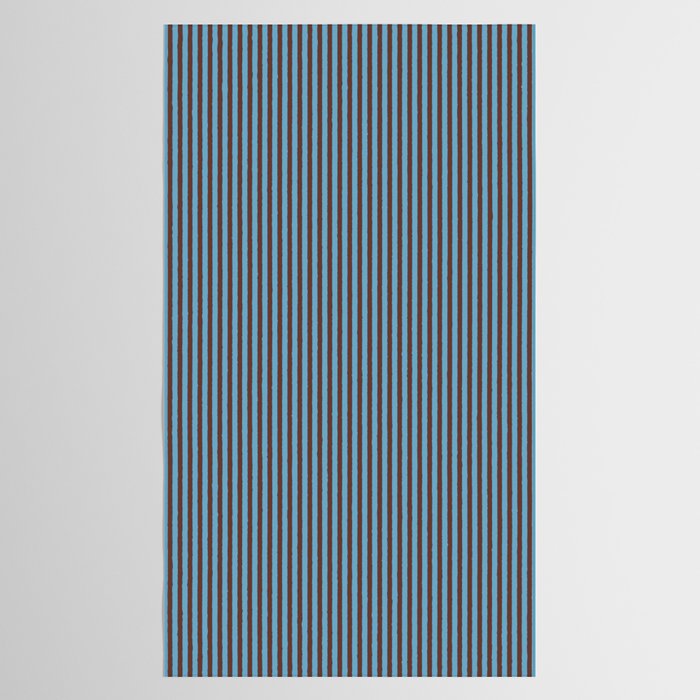 Narrow Stripes Vertical Pattern in Eclectic Brown and Blue Tablecloth Gallery Image 2