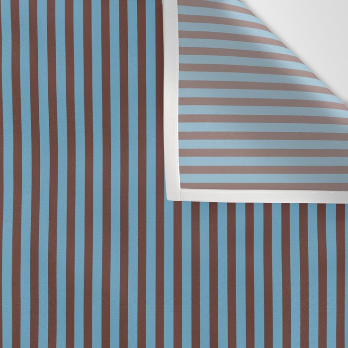 Narrow Stripes Vertical Pattern in Eclectic Brown and Blue Wall Tapestry Gallery Image 3