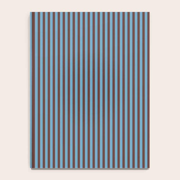 Narrow Stripes Vertical Pattern in Eclectic Brown and Blue Notebook Gallery Image 4