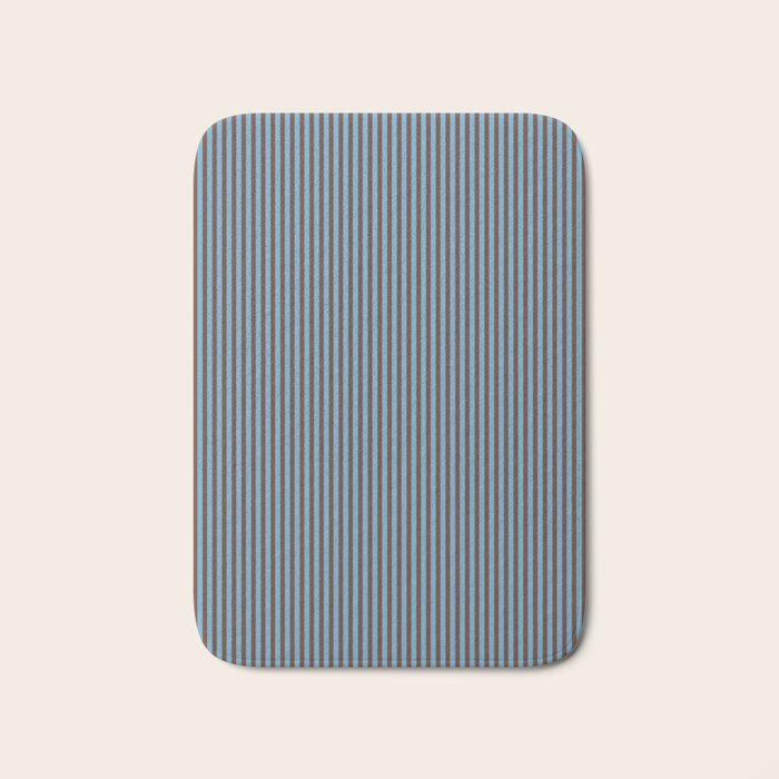 Narrow Stripes Vertical Pattern in Eclectic Brown and Blue Bath Mat Gallery Image 1