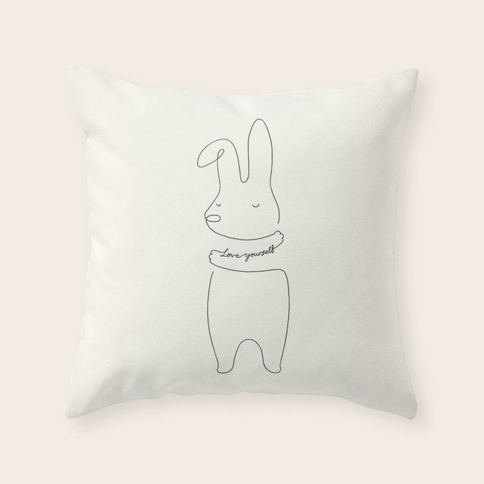 Love Yourself - Bunny Throw Pillow Gallery Image 6
