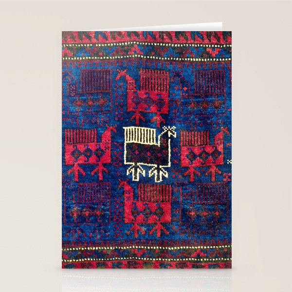 Baluch Khorasan Northeast Persian Bag Face Print With Birds Stationery Card Gallery Image 2