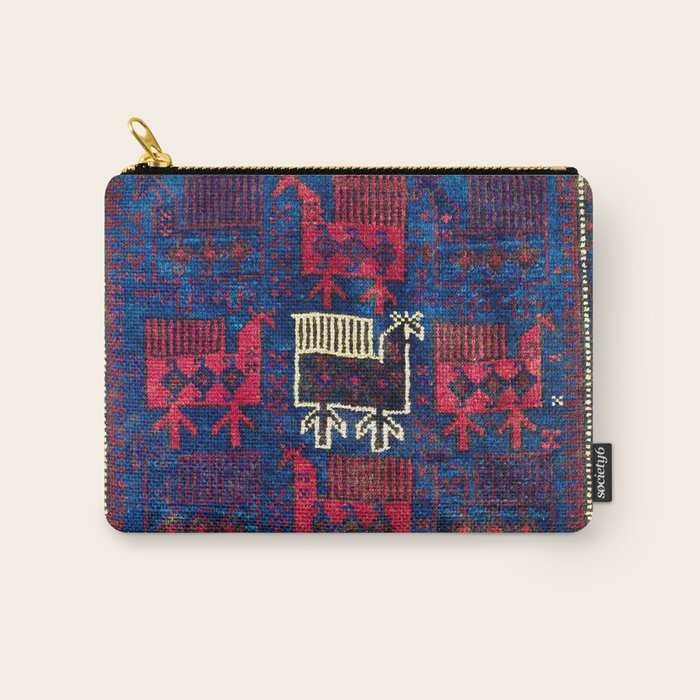 Baluch Khorasan Northeast Persian Bag Face Print With Birds Carry All Pouch Gallery Image 1
