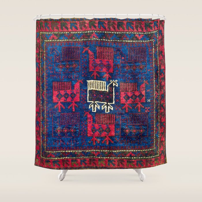 Baluch Khorasan Northeast Persian Bag Face Print With Birds Shower Curtain Gallery Image 1