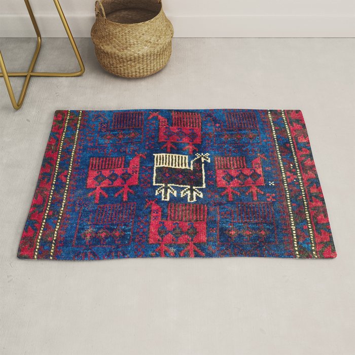 Baluch Khorasan Northeast Persian Bag Face Print With Birds Rug Gallery Image 1