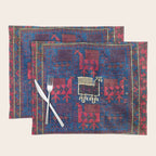 Baluch Khorasan Northeast Persian Bag Face Print With Birds Placemat Gallery Image 1