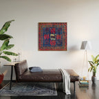 Baluch Khorasan Northeast Persian Bag Face Print With Birds Wood Wall Art Gallery Image 2