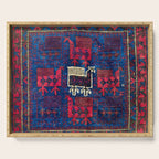 Baluch Khorasan Northeast Persian Bag Face Print With Birds Serving Tray Gallery Image 1