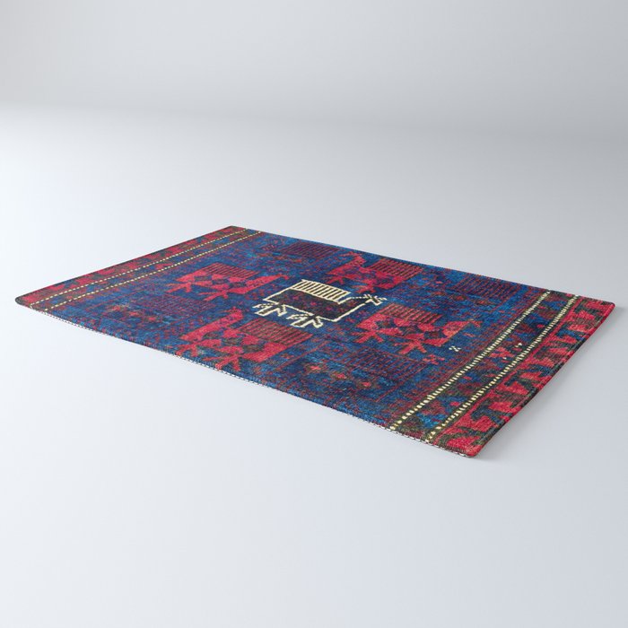 Baluch Khorasan Northeast Persian Bag Face Print With Birds Rug Gallery Image 3