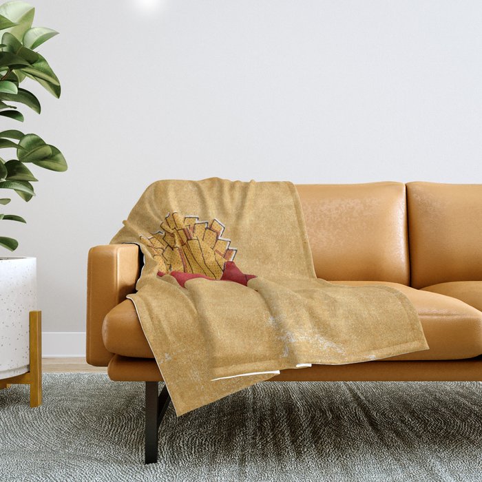 FAST FOOD / Fries Throw Blanket Gallery Image 1