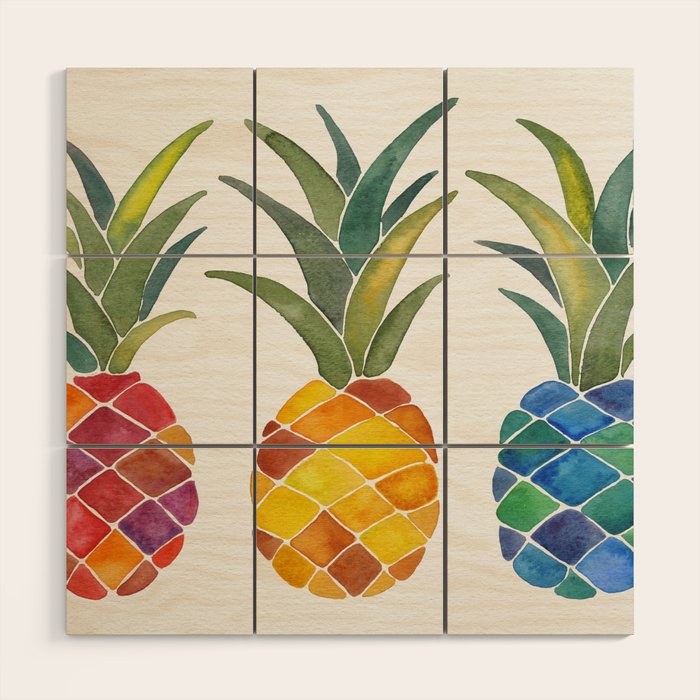 Pineapples Wood Wall Art Gallery Image 1