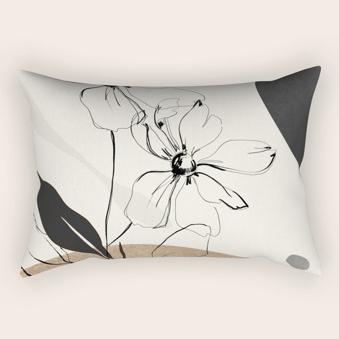 Abstract Art Minimal Flowers 3 Rectangular Pillow Gallery Image 1