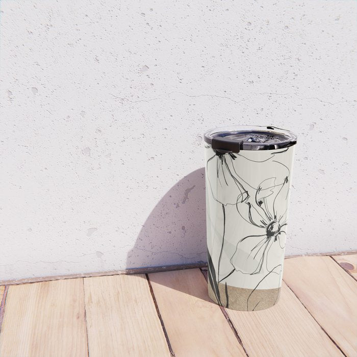 Abstract Art Minimal Flowers 3 Travel Mug Gallery Image 4