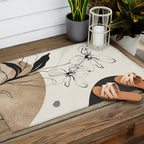Abstract Art Minimal Flowers 3 Outdoor Rug Gallery Image 2