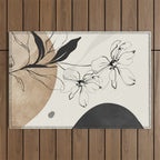 Abstract Art Minimal Flowers 3 Outdoor Rug Gallery Image 1