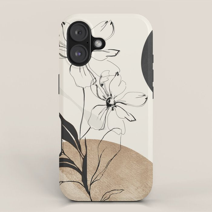 Abstract Art Minimal Flowers 3 iPhone Case Gallery Image 1