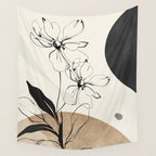 Abstract Art Minimal Flowers 3 Wall Tapestry Gallery Image 4