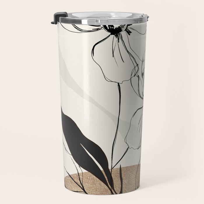 Abstract Art Minimal Flowers 3 Travel Mug Gallery Image 3